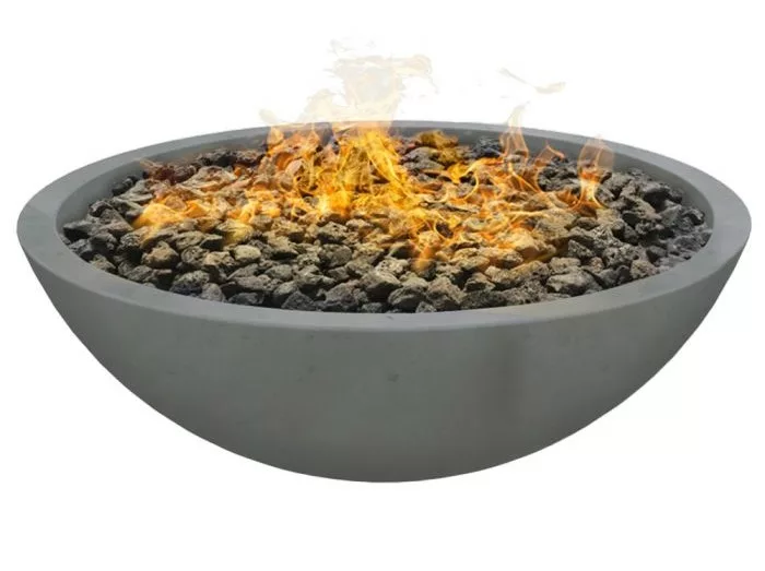 Tabletop gas fire pits have plenty of choices, here is a round dish shaped gas fire pit.